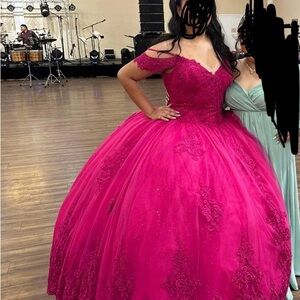 Elegant Fuchsia Ball Gown